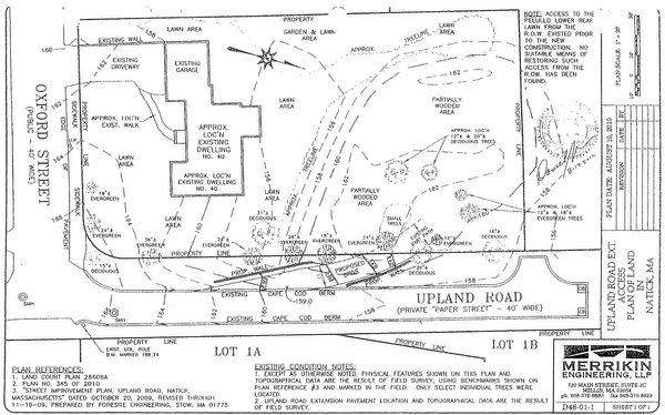 Upland Road Ext. Access Plan of Land in Natick